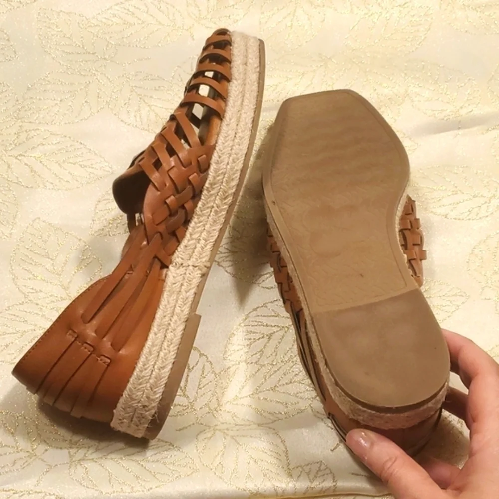 Sam & Libby Women's Asha Espadrille Saddle Slip On Shoes Brown Size 9
